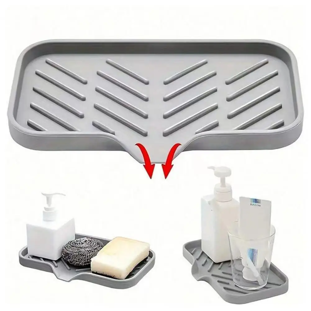 Мыльница раковина Силиконовый поднос с сливным носиком многоразовая столешница