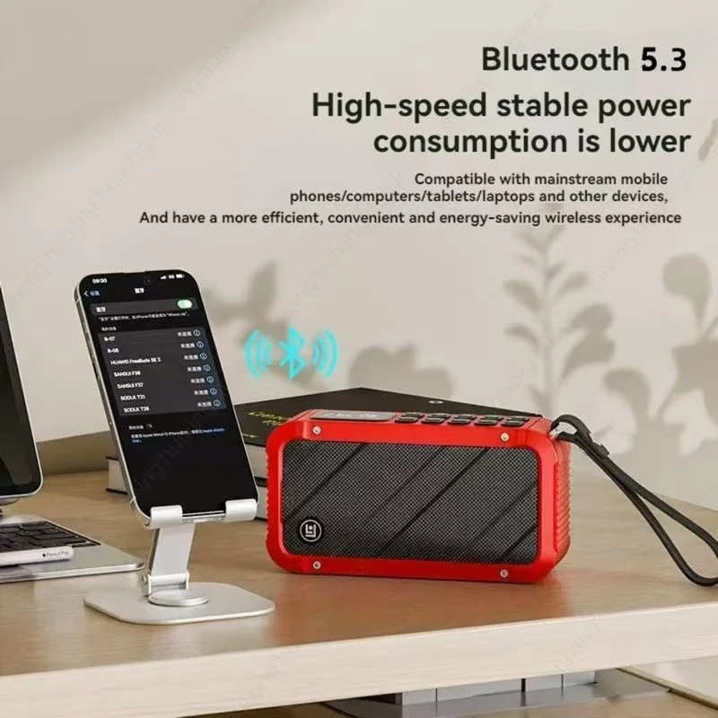 Shanshui F63 Bluetooth 5.3 Мультимедийный портативный динамик FM FM-радио Вставка карты U-диска