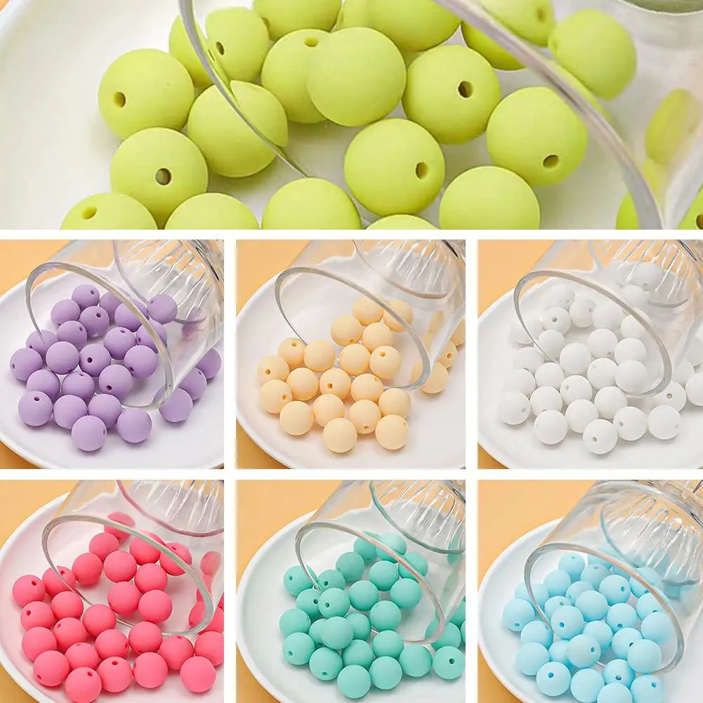 

Акриловые Матовые бусины карамельных цветов, круглые бусины, Прямые ювелирные изделия, бусины, нитки, сделай сам, бусины-чокеры, материалы ручной работы Z2N7