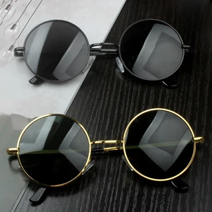 Retro Round Sunglasses Women Men Small Frame Sun Glasses Popular Fishing Leisure Black Driving Eyewe