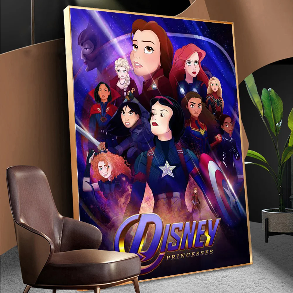 

Disney Princess Diamond Painting Super Hero 5D Full Square Round Diamond Mosaic Creative Rhinestone Pictures Home Decor Gift