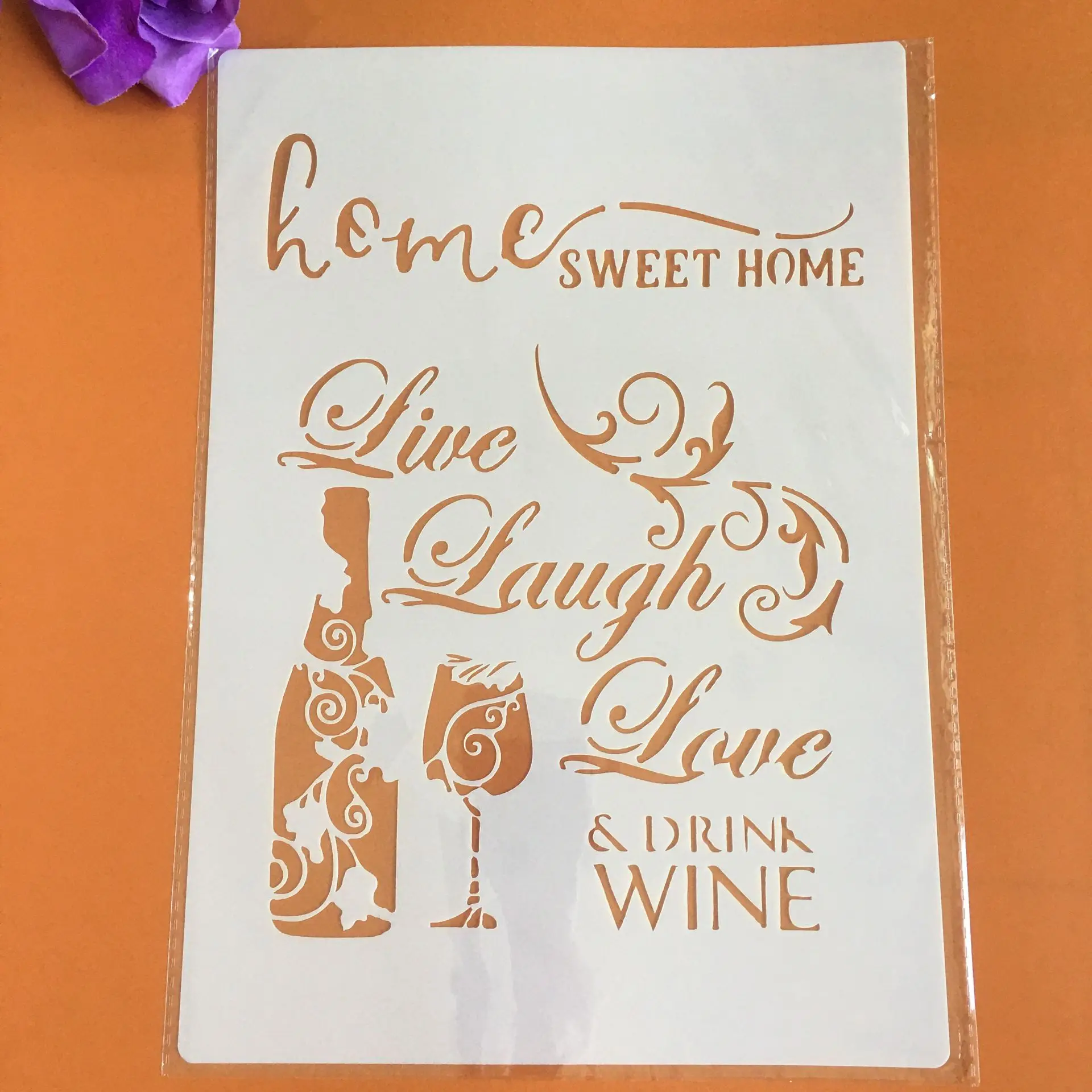 

Mandala Floral Wine glass A4 Decorative Stencils 29cm DIY Wall Painting Scrapbook Coloring Embossing Albumfor painting and decor