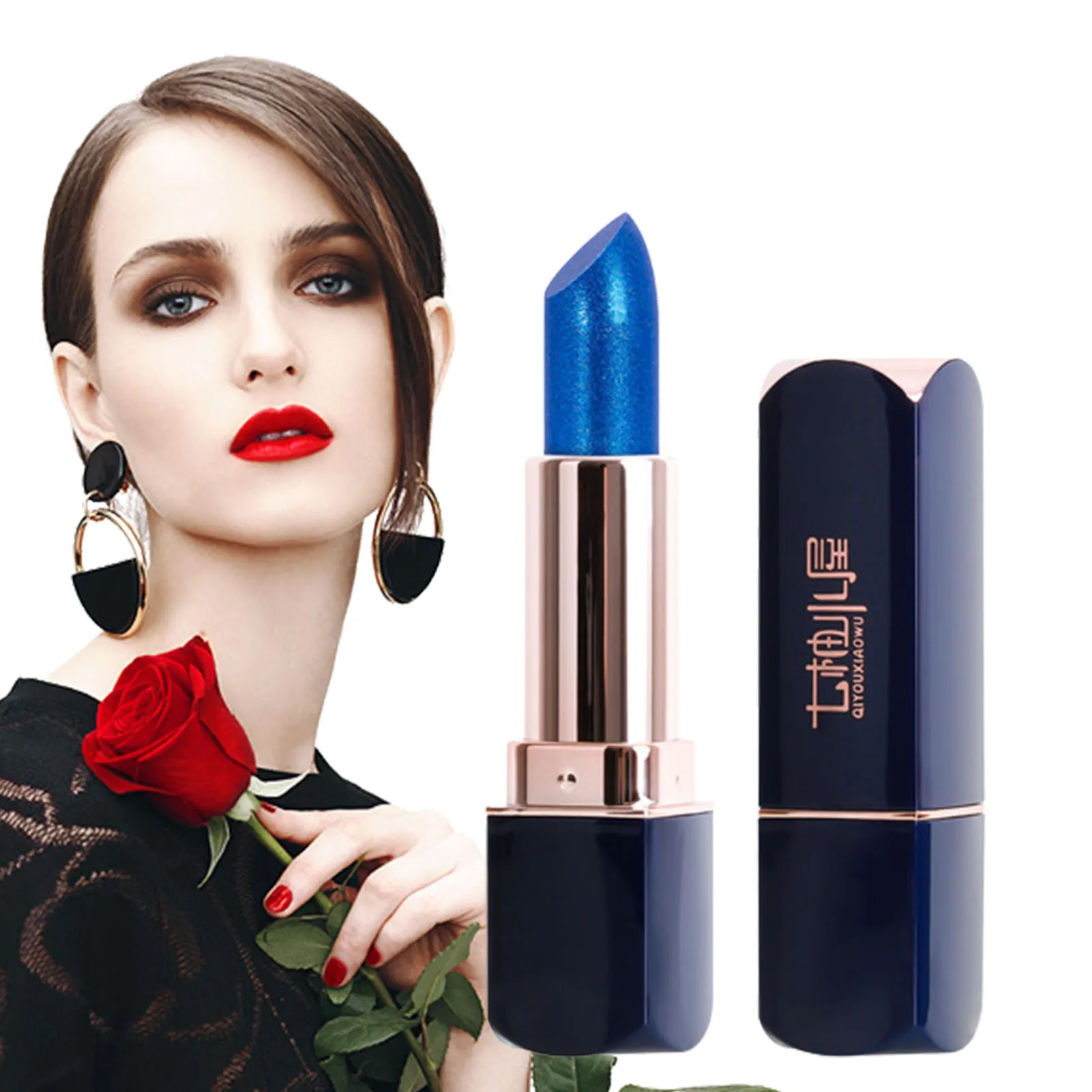 

Magic Blue Lip Balm Color Changing Long-Lasting Moisture Lipstick For Women Girls Wife Color Change Lipstick Gift For Birthday