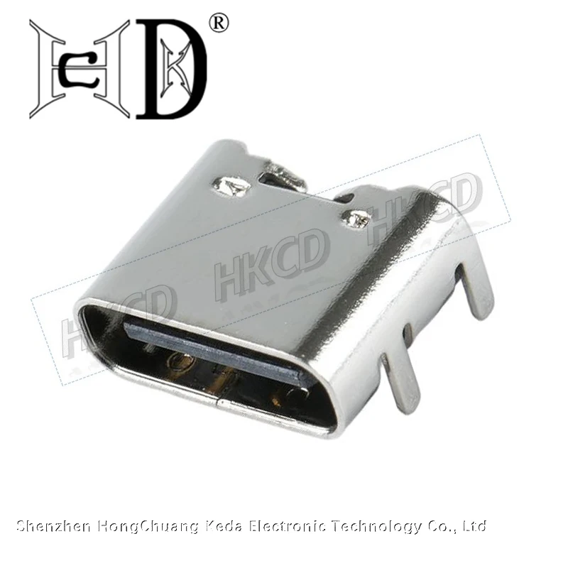 Фото 5 шт. 6-контактный разъем SMT Micro USB Type C 3.1 (женский) для монтажа SMD/DIP на печатную плату, для проектирования и самостоятельной сборки, подходит для зарядки с высоким током. №3