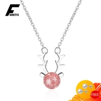 fashion necklace 925 silver jewelry with strawberry quartz gemstone pendant accessories for women wedding engagement party gift