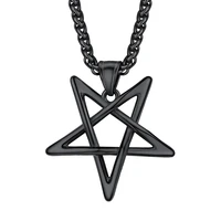chianspro stainless steel inverted pentacle necklace upside down pentacle gothic occult devil satanic jewelry cp738