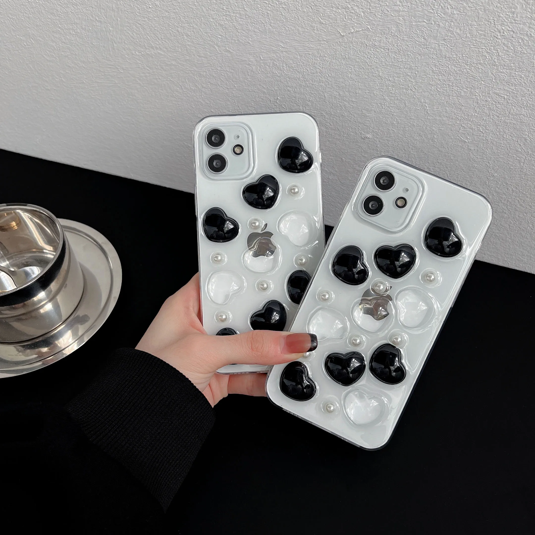 

Модный чехол для телефона с любовным сердцем для iPhone 11 13 Pro Max 12 Mini X Xr XS Max 7 8 Plus SE 2020 противоударный прозрачный мягкий чехол