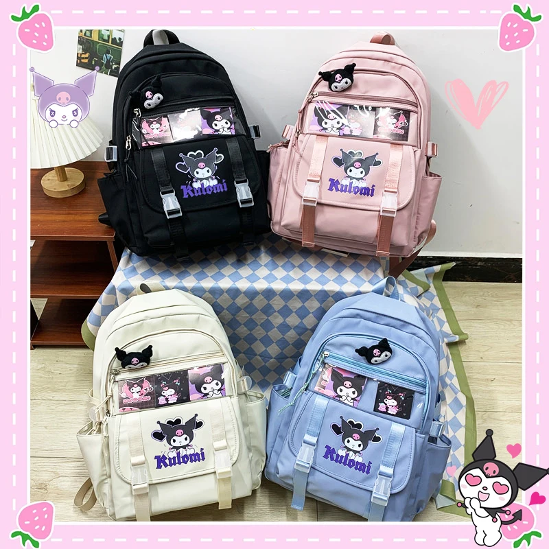 

2023 New Sanrioed Backpacks Kawaii High-Capacity Cute Anime Kuromi Cinnamoroll Lovely School Bags Travel Bag Girls Gifts Stylish