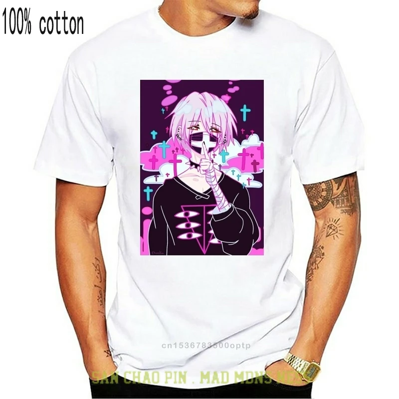 

Футболка Аниме Манга мальчик японская панк Пастельная Готическая маска Gasmaske