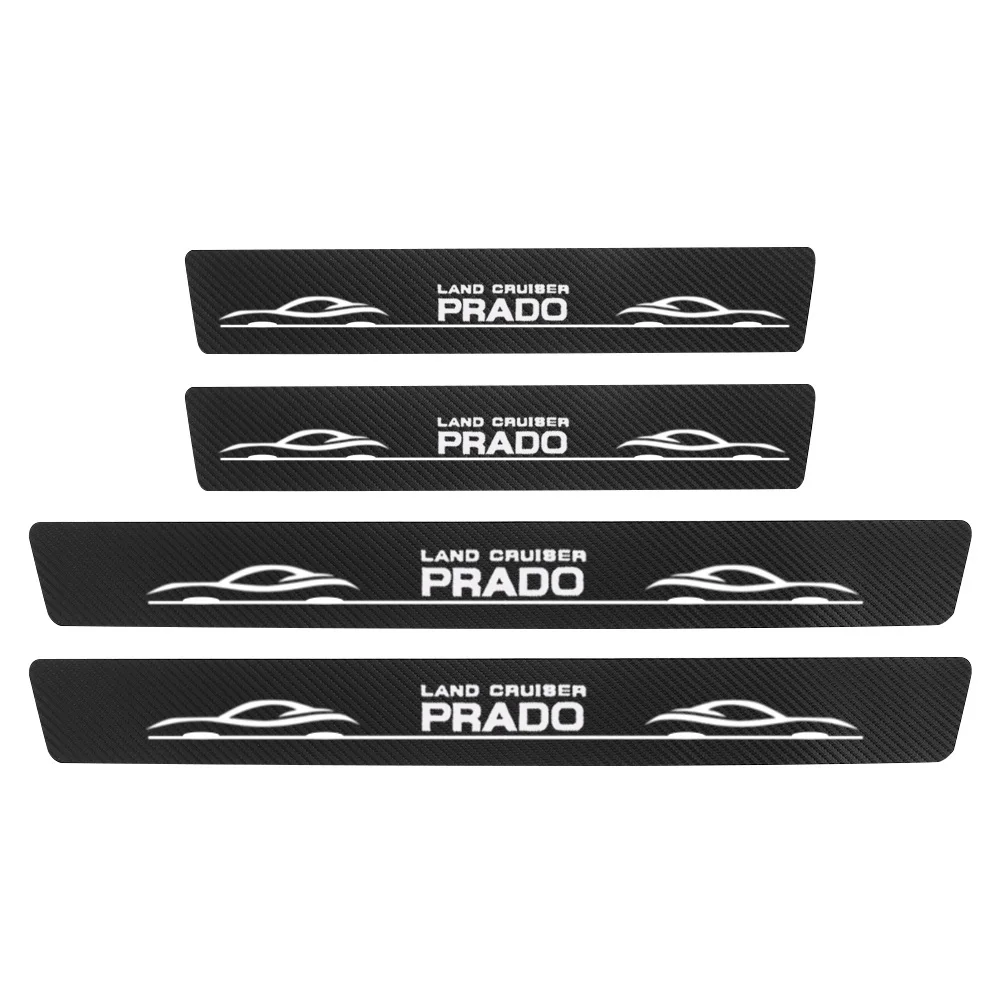 4PCS For Toyota Land Cruiser Prado 120 150 Carbon Fiber Anti Scratch Scuff Pedal Car Door Sill Protector Stickers Accessories - купить по