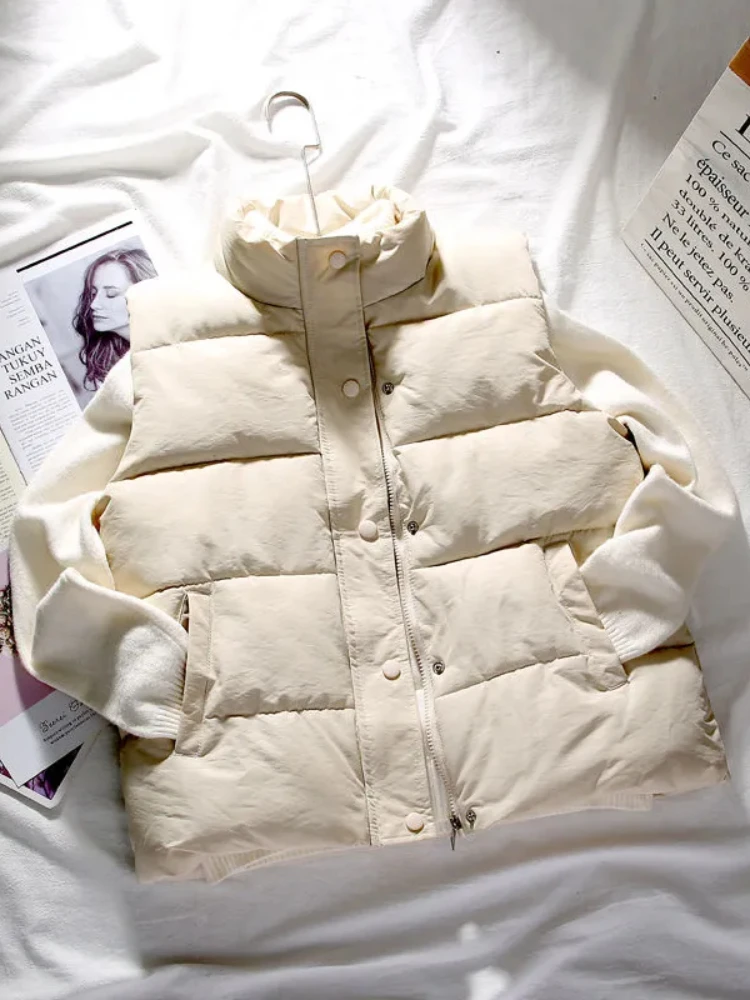 Women Winter Warm Cotton Padded Puffer Vests Sleeveless Parkas Jacket enlarge