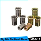 Большая боковая плоская головка, рифленая заклепка, Резьбовая вставка, заклепочная гайка