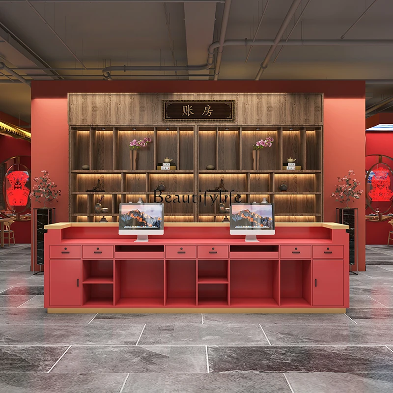 Новый китайский стиль Guochao касса для отеля ванна ног элитный магазинный шкаф