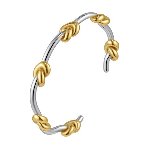 Серьги-кольца ENFASHION  двухцветные с узлом
