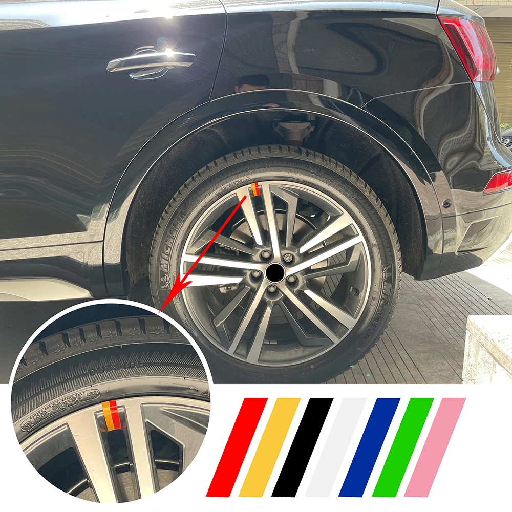 

Universal Car Wheel Rim Sticker Reflective Straight Stripe Racing Wheel Hub Vinyl Decal Automobile Hub Decoration