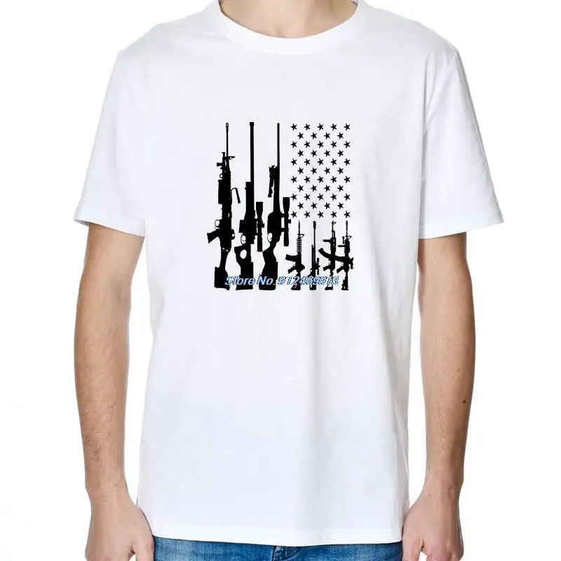 

USA Flag Guns Classic graphic t shirts oversize t-shirts short sleeve t-shirts Harajuku t shirt for men Summer Men's clothing