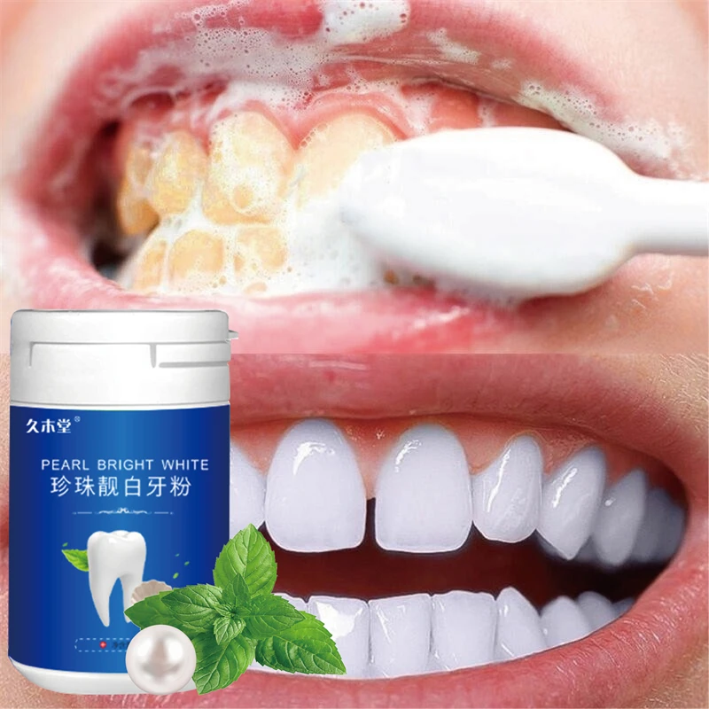 Herbal Pearl Teeth Whitening Powder Teeth Brightening Oral Hygiene Essence Remove Plaque Stains Teeth Cleaning Beauty Teeth Care