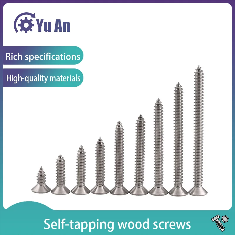 

304 Stainless steel phillips Flat Head Tapping Wood Screw KA Cross Countersunk Head Self Tapping Screws M2.2M2.6M3 50PCS