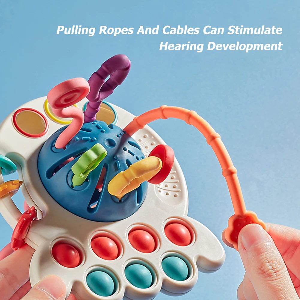 

Interactive Educational Developmental Baby Toys Fun Press Grip Drawstring Toy
