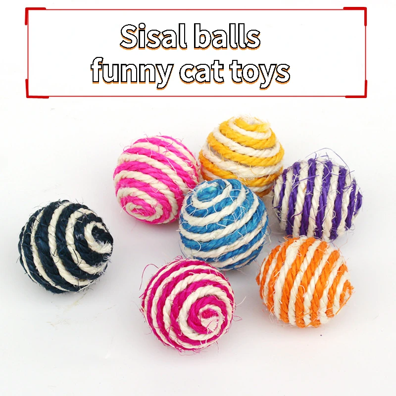 

Pet Toys Interactive Bite Resistant Sisal Balls Cat Toy Funny Balls Hemp Rope Cat Walking Toys Cat Scratch Ball Pet Accessories