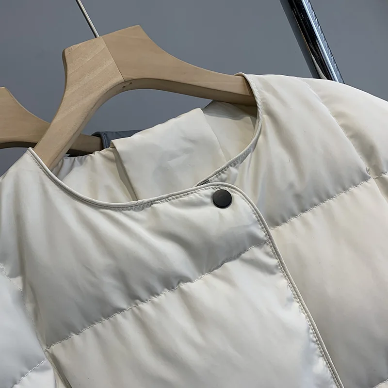 Winter New Rhombic Cotton-padded Clothes Female Korean Version Of Solid Color Short Warm Collarless Padded Bread Clothing Female