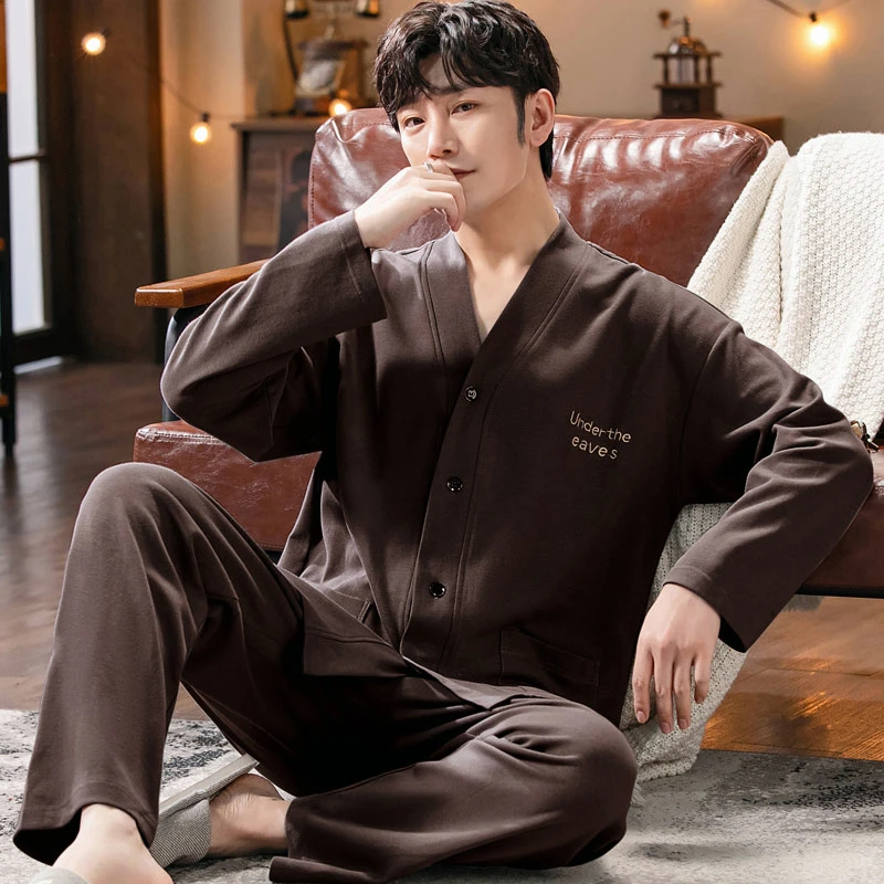 

Пижама QUHENG мужская с длинным рукавом, хлопковая утепленная одежда для сна с мультяшным рисунком, Повседневная Домашняя одежда, зима 2022