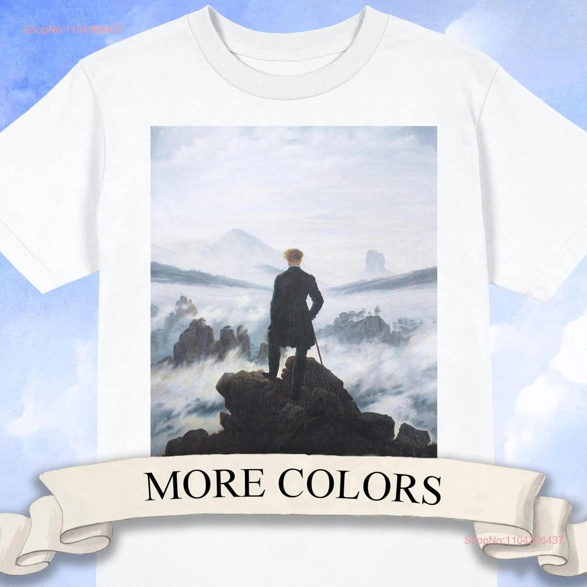 Футболка Wanderer above the Sea of Fog Art History с длинными или короткими рукавами