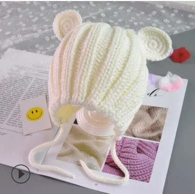 

Cute Knitted Pompom Baby Hat Cap Thick Warm Baby Girl Boy Hat Beanie Winter Ear Warm Kids Hat Baby Bonnet Muts For Newborn
