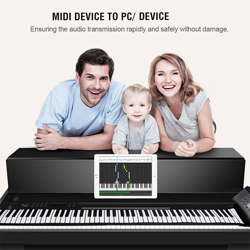 Кабель MIDI с USB-кабелем переходник на USB для подключения клавиатуры Piano к