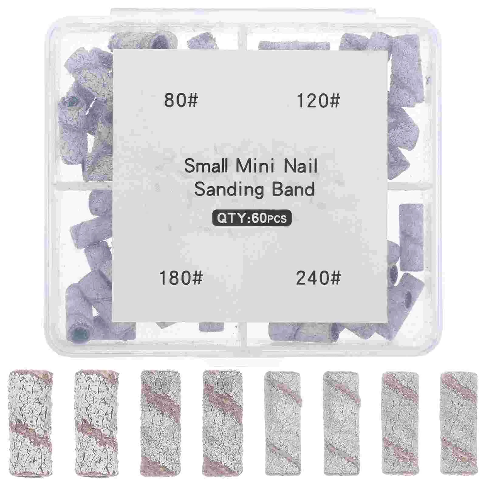 

60 Pcs Nail Drill Bit Sanding Bands Assortment Manicure Supplies Bearing Tungsten Steel Assorted