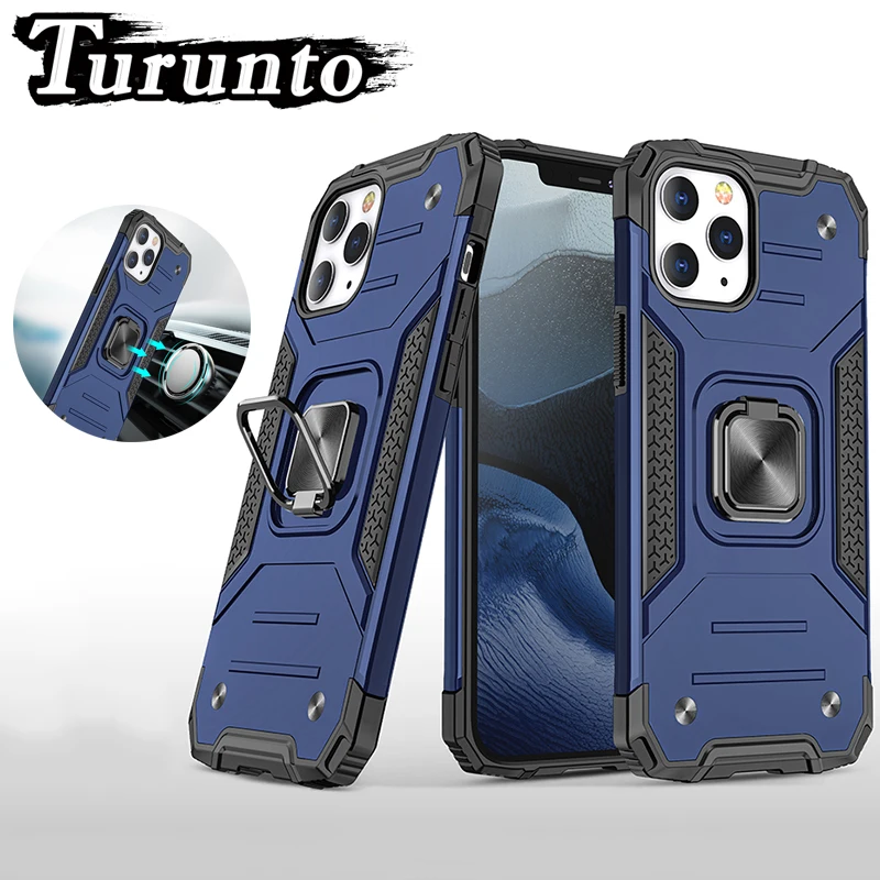 

Shockproof Armor Phone Case For iPhone13ProMax 13mini 12Pro Car Holder with Ring Protection Cover For iPhone11 XS XR X 8P 7P SE