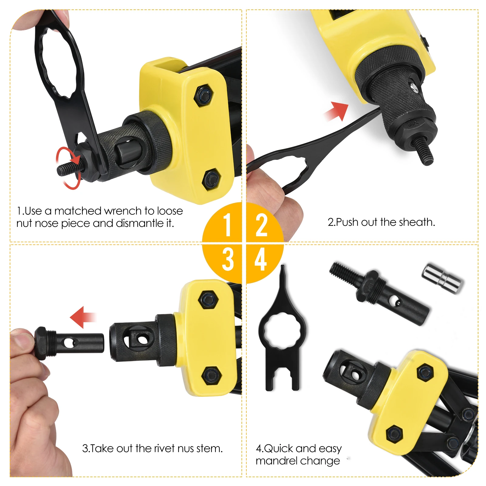 Полностью автоматический набор заклепочных пистолетов клепальные резьбовые