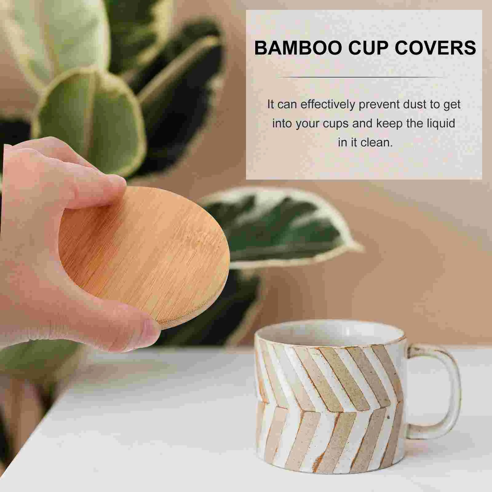 3 шт. чашка для воды с бамбуковой крышкой кофейные чашки крышки хранения свежести