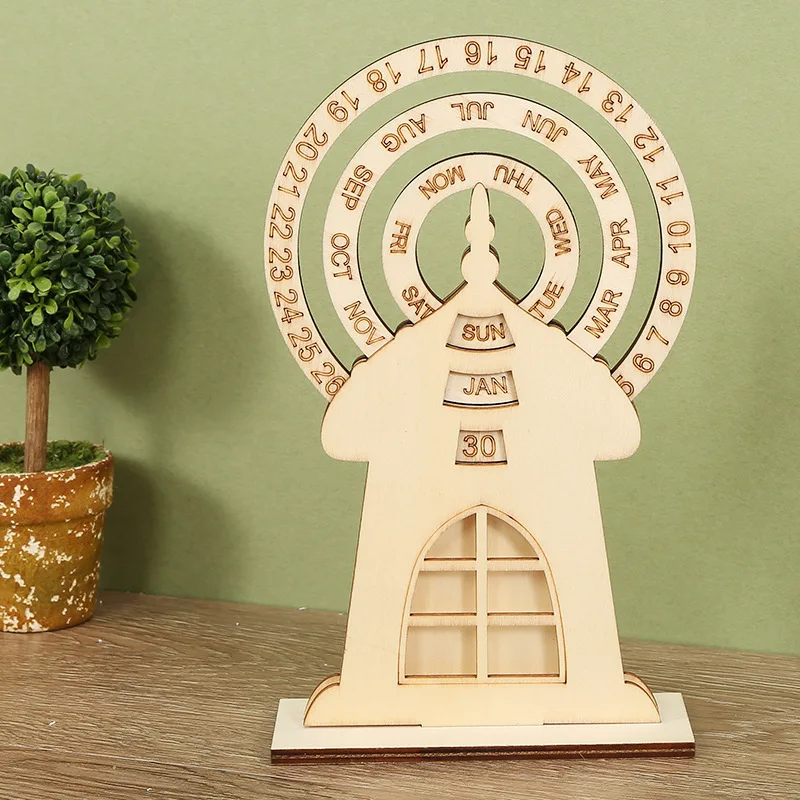 Креативный вечный календарь, карусель, деревянная фотография, домашний  рабочий стол, колесо обозрения, маяк, вращающаяся фотография | AliExpress