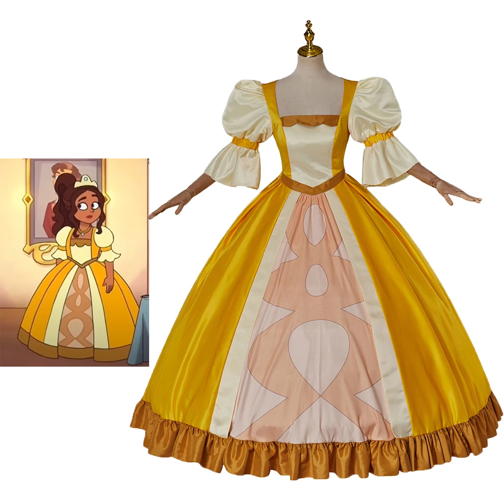 Кристин Санчес Косплей Костюм Бальное Платье Принцессы Желтое Хэллоуин