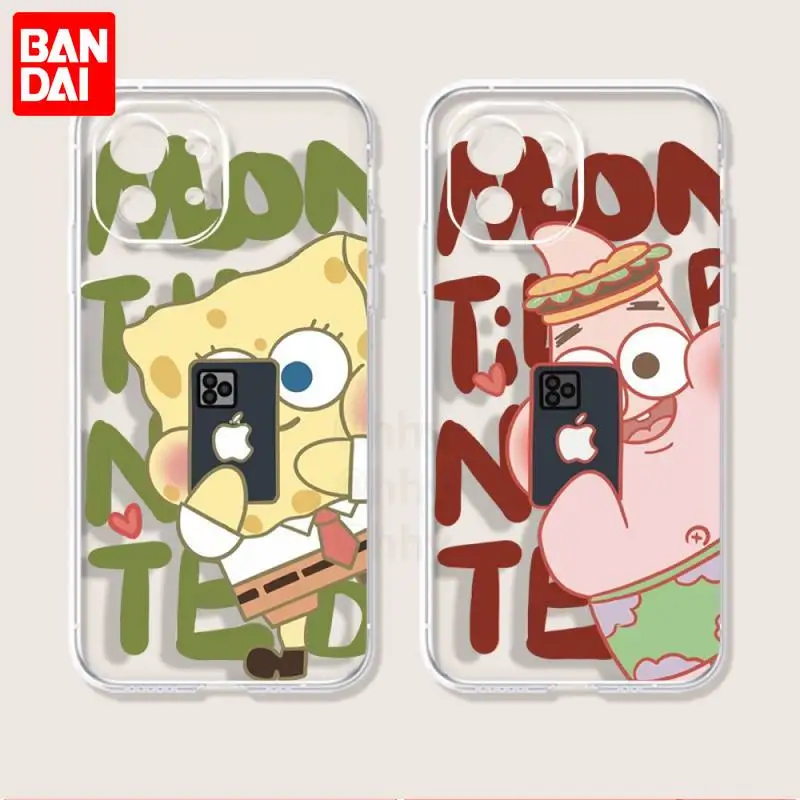 

Bandai SpongeBob SquarePants Funny Design Phone Case For Samsung S20 Fe Lite S21 S30 Ultra S8 S9 S10 E Plus Transparent Clear