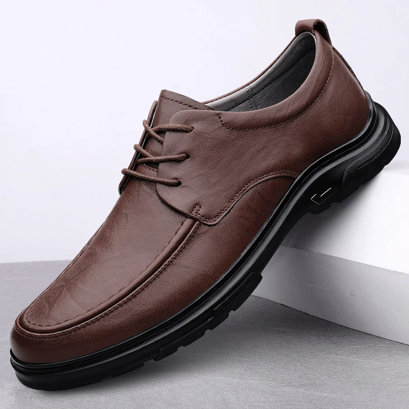 2023 Spring Men's Casual Shoes Genuine Leather Autumn High Quality Shoe Male  Waterproof Comfortable Office Formal Shoes For Men