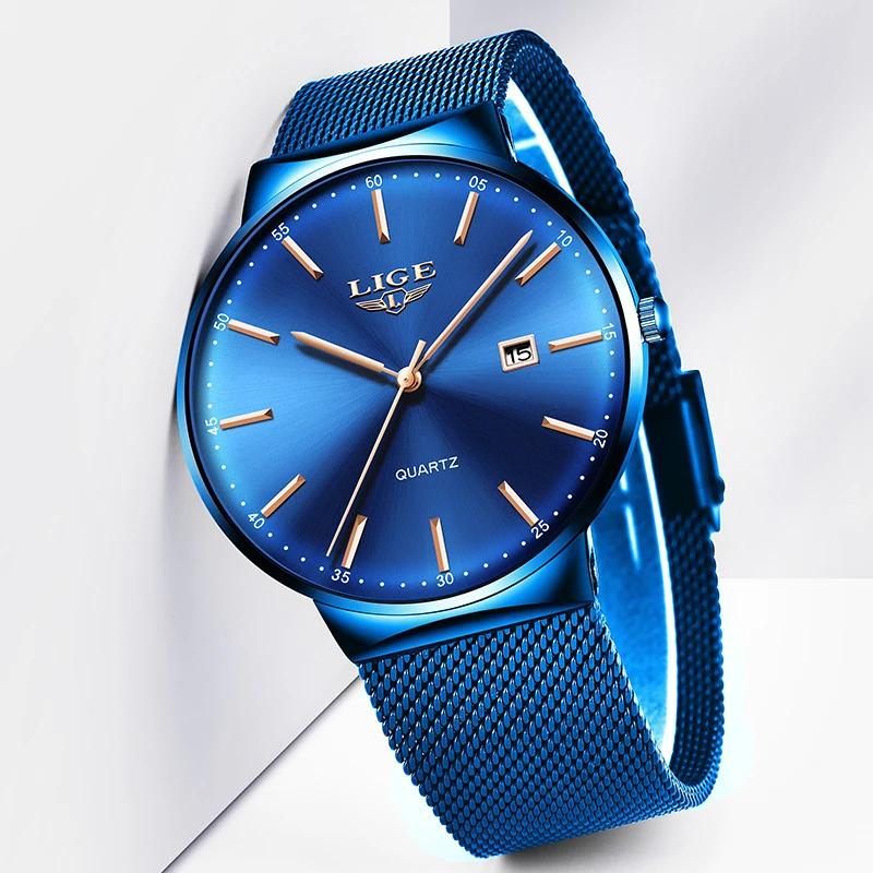 

Lige's New Cool Ultra-thin Waterproof Mesh Belt Watch Is Simple and Fashionable