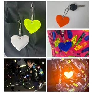 5Pcs Heart Shape Reflective Keychain Bag Pendant Accessories Soft PVC Reflector Keyrings For Visible Safety 5Pcs Heart Shape Reflective Keychain Bag Pendant Accessories Soft PVC Reflector Keyrings For Visible Safety