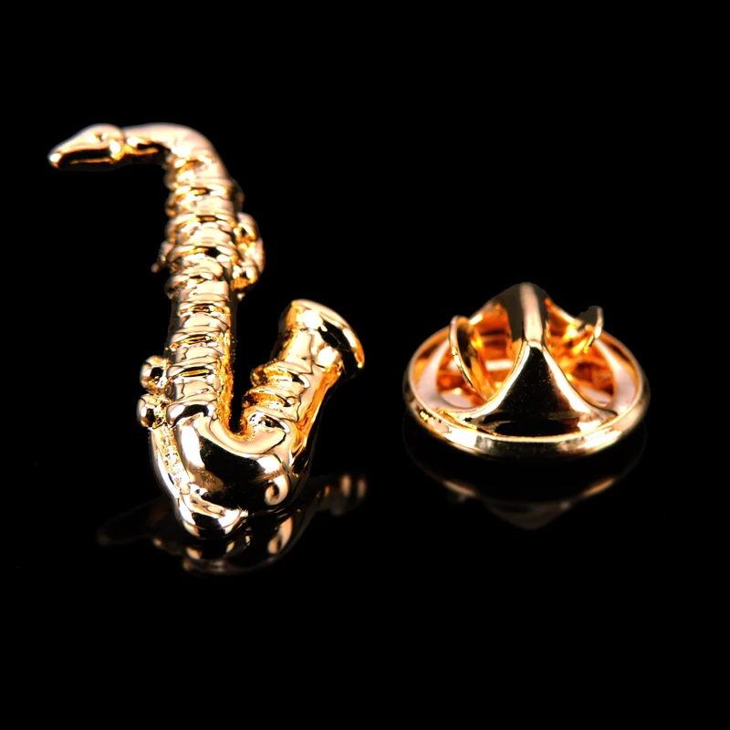 Брошь в виде саксофона из меди для музыкального оборудования модная мужская