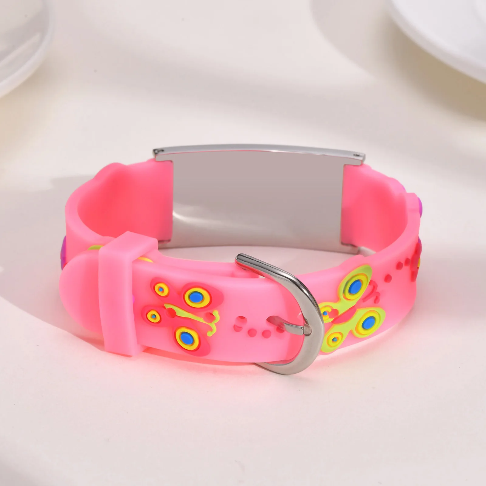 Free Personalized Child ID Bracelet ,Silicone Wristband for Baby Boys Girls Adjustable 5.1inch -6.5inch