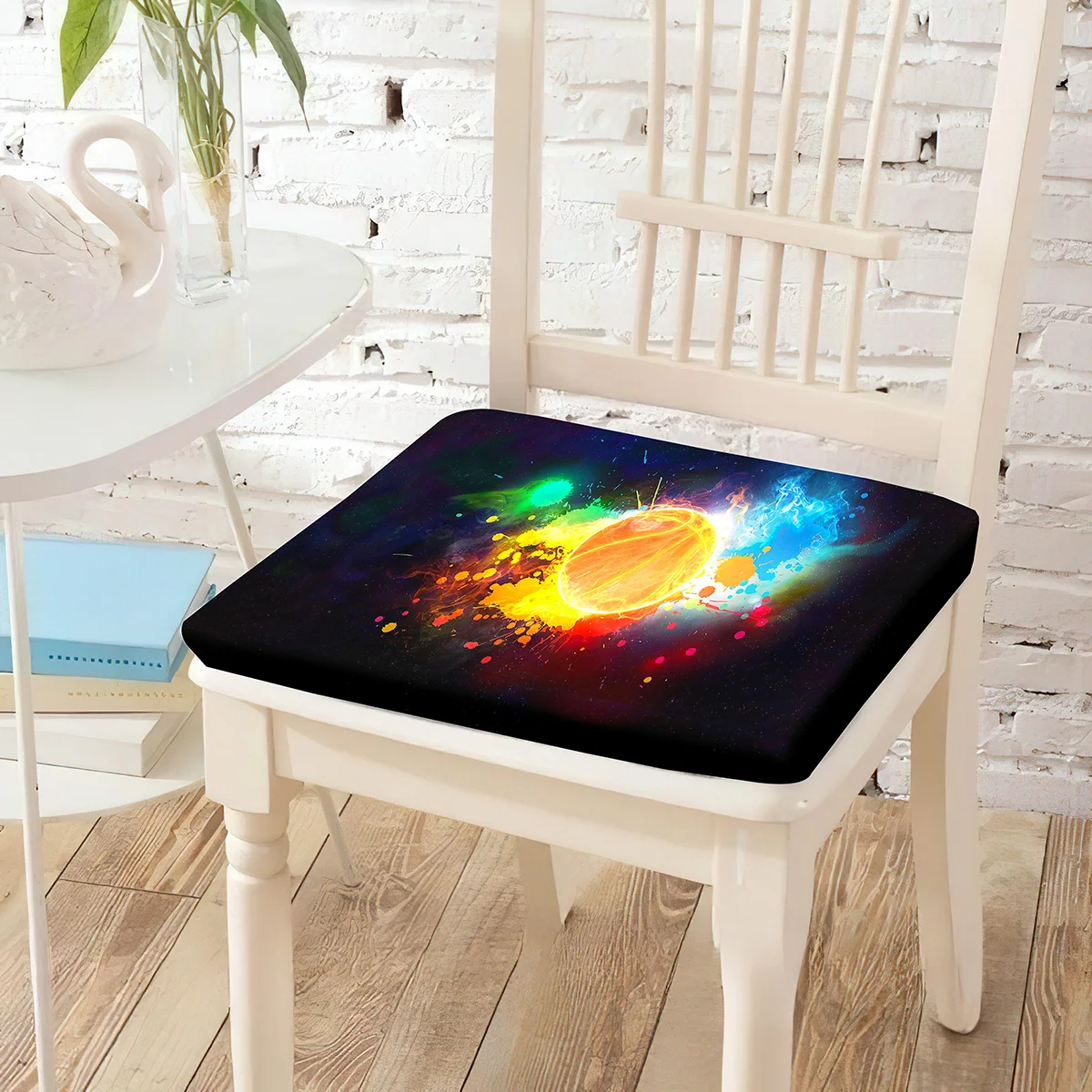 

Цветная Подушка для стула с Баскетбольным принтом, квадратный коврик, мягкие дышащие коврики для столовой, стула для студентов, декоративные подушки для офисных стульев для ленивых