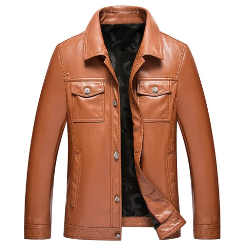 

Men Jacket Real Clothing Leather Sheepskin Short Jackets for Men Black Fleeced Male Leather Jacket Chaqueta Cuero Man