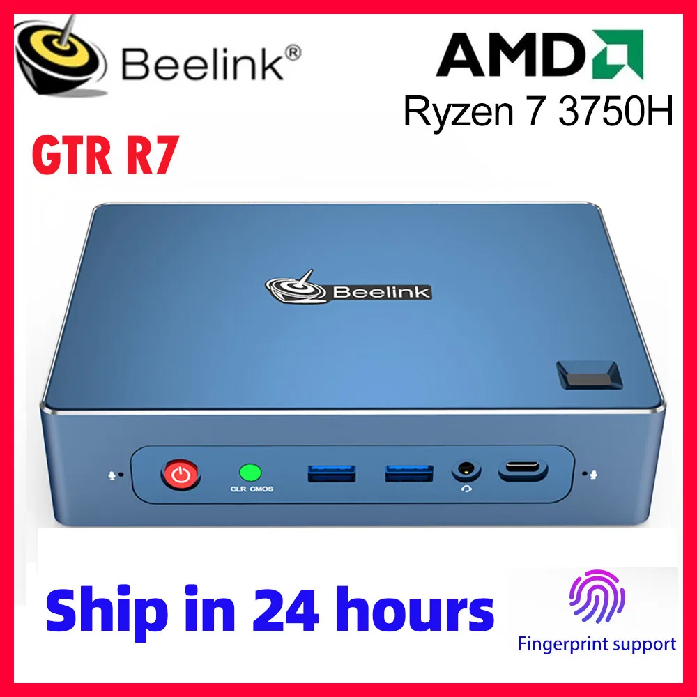 

Beelink GTR AMD Ryzen 7 3750H Gamer Mini PC Windows 10 Pro DDR4 16GB 500GB SSD Wifi 6 BT5.0 4K Dual HD DP 6*USB3.0 1000M Desktop