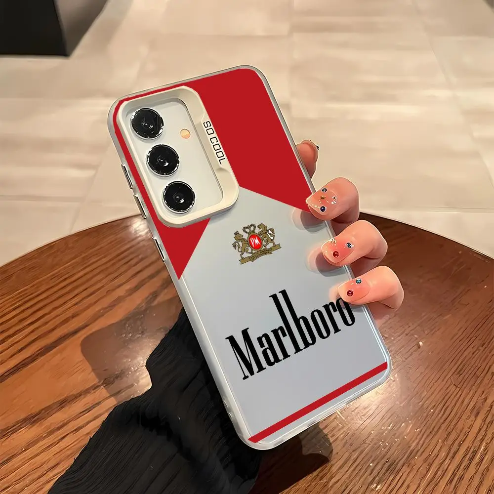 Чехол для телефона M-Marlboro Samsung Galaxy S25 S24 S23 Ultra S22 Plus S20 A55 лазерный цветной