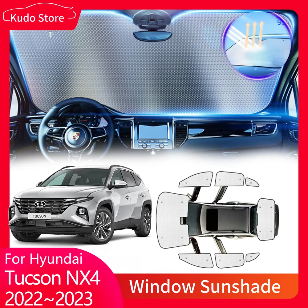 

Car Full Coverage Sunshades for Hyundai Tucson NX4 LWB 2022~2023 Front Side Windows Visor Mat Car Windshield Curtain Accessories