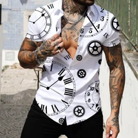 summer geometric print shirts for men blouses camisas de hombre chemise homme de luxe ropa hombre roupas masculinas men clothing