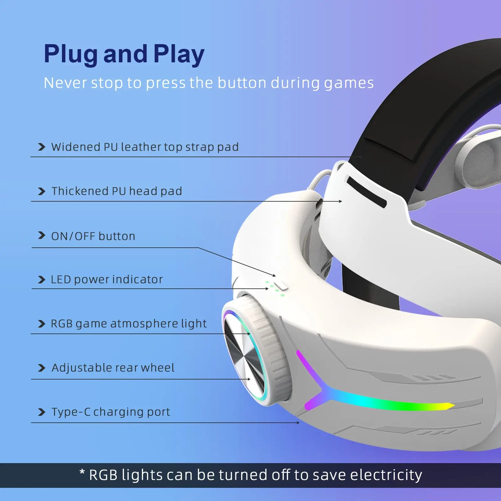 Рисунок 3 - Регулируемый ремешок для головы RGB для Meta Quest 3