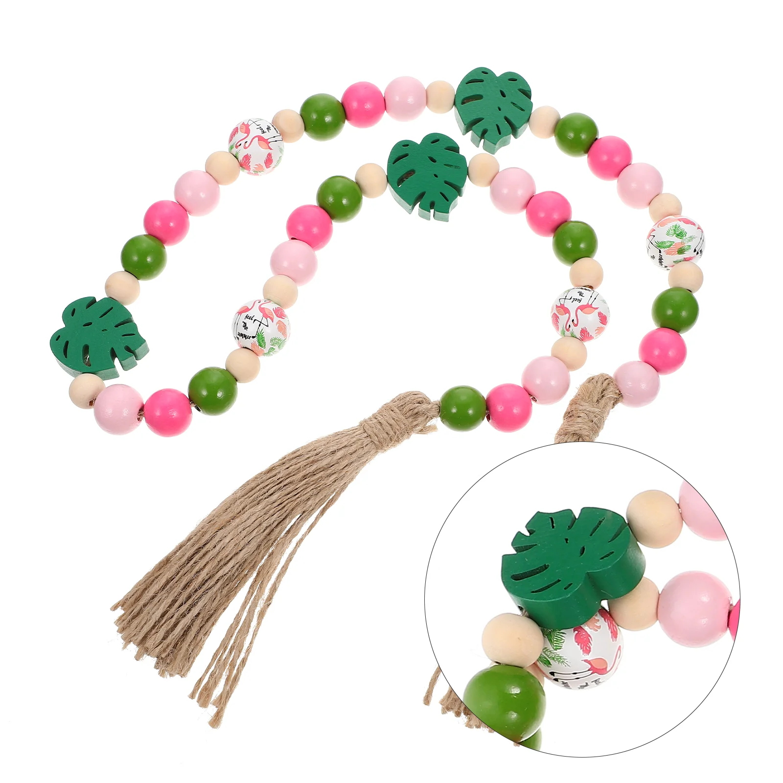 

Tassel Wooden Bead Garland Wooden Beaded String Ornament Summer Adornment
