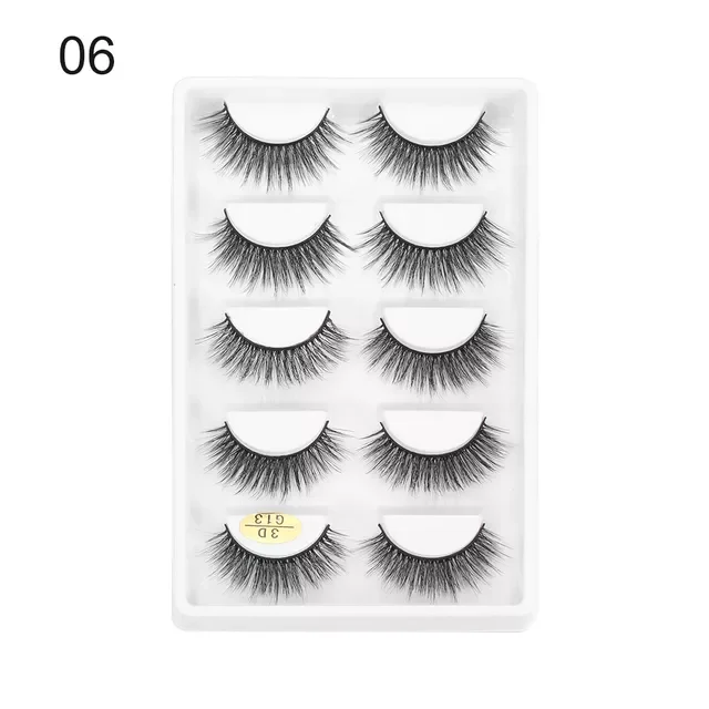 

NEW2023 Pairs 3D Faux Mink Hair False Eyelashes Wispies Fluffies Drama Eyelashes Natural Long Soft Handmade Cruelty-free Black L